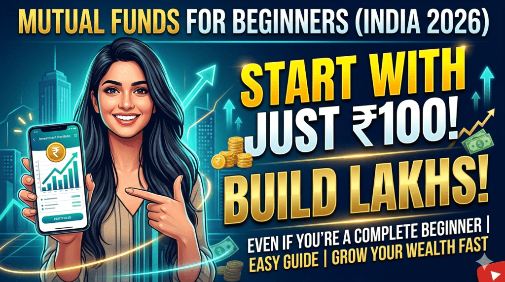 Mutual Funds for Beginners in India (2026) – Start with ₹100 & Build Lakhs Even if You’re a Complete Beginner