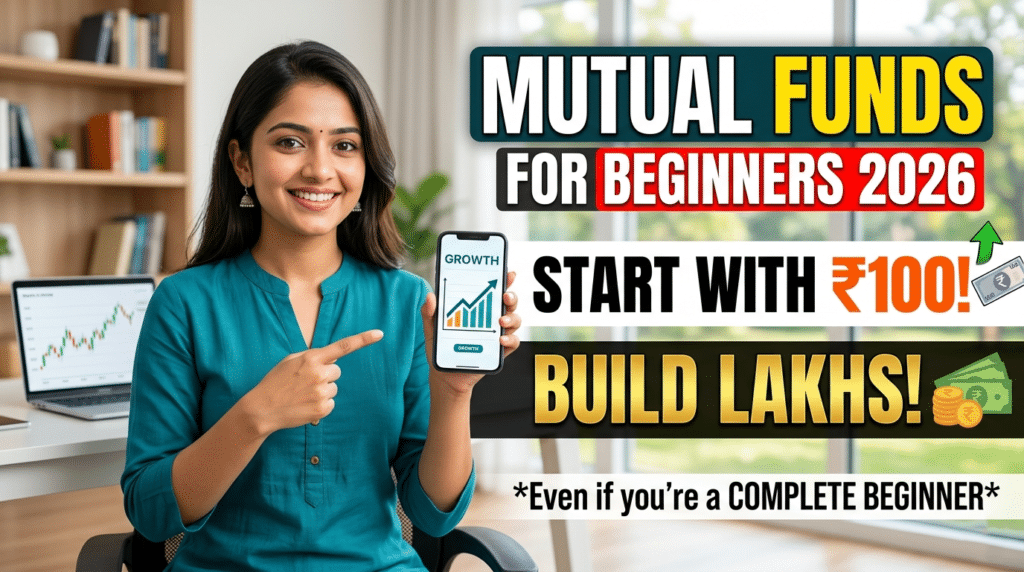 Mutual Funds for Beginners in India (2026) – Start with ₹100 & Build Lakhs Even if You’re a Complete Beginner