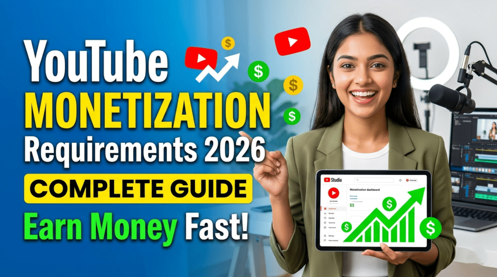 YouTube Channel Monetization Requirements 2026 – Complete Guide to Earn Money Fast
