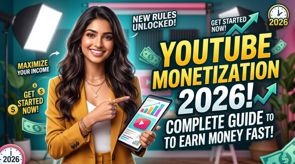 YouTube Channel Monetization Requirements 2026 – Complete Guide to Earn Money Fast