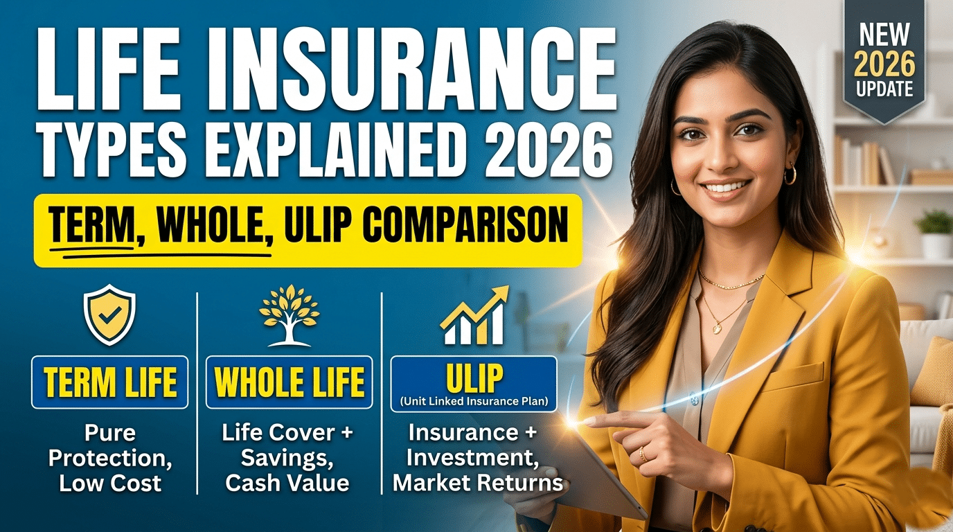 Life Insurance Policy Types Explained 2026 | Term, Whole, ULIP Comparison