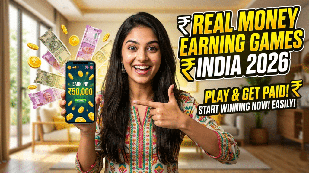 Real Money Earning Games India 2026 | Top Games Win Cash